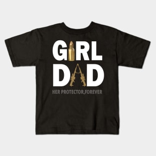 Mens Girl Dad Her Protector Forever Funny Father of Girls Kids T-Shirt